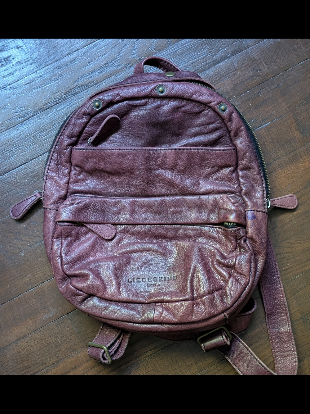 Liebeskind Small Leather Backpack - Burgundy